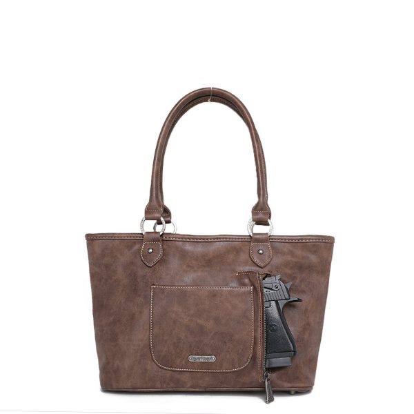 Trinity Ranch Hair-On Leather Collection Concealed Carry Wide Tote For Discount - Image 4