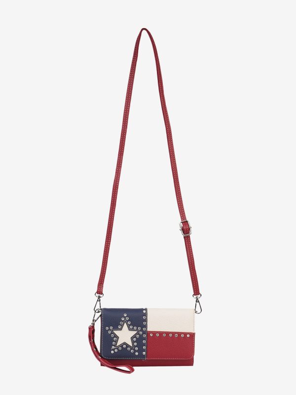 Montana West Texas Pride Studs Crossbody Wristlet on Sale - Image 4