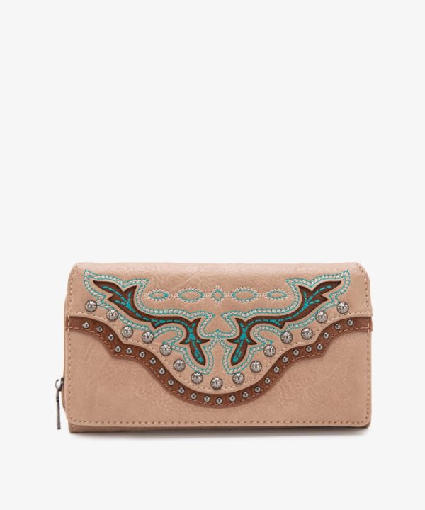Montana West Cut-Out Studded Wallet Cheap - Image 4