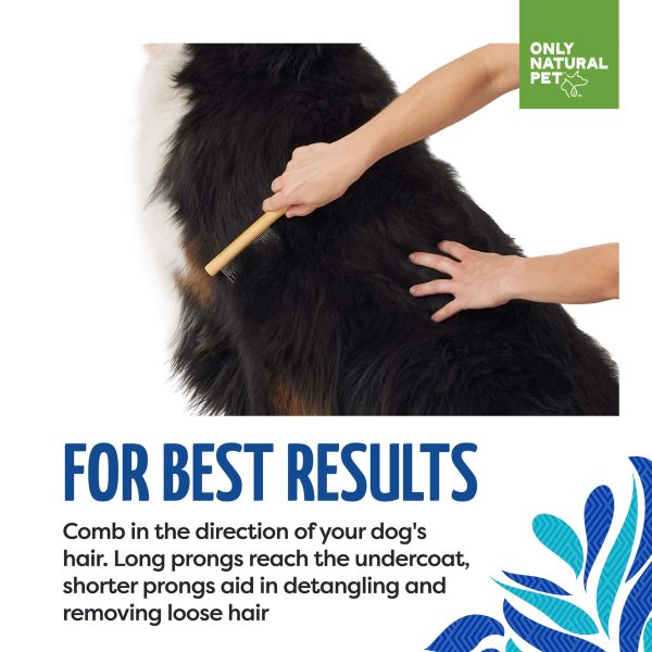 Only Natural Pet Comb with Bamboo Handle for Dogs Hot on Sale - Image 5