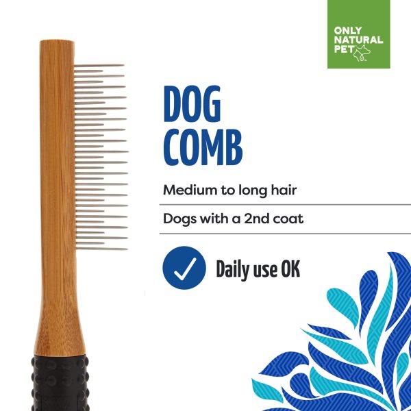 Only Natural Pet Comb with Bamboo Handle for Dogs Hot on Sale - Image 2
