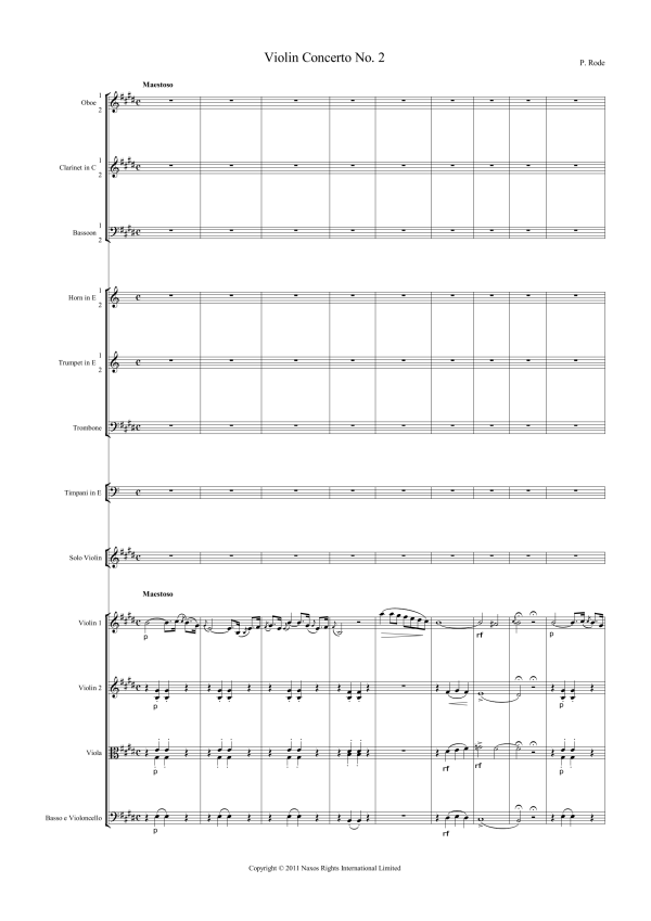 Pierre Rode: Violin Concerto No. 2 in E Major, Op. 4 (Rode002) Discount