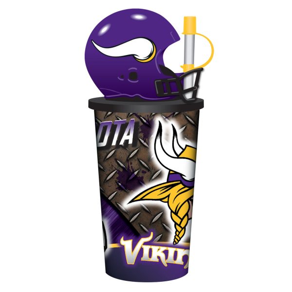 Minnesota Vikings Helmet Cup 32oz Plastic with Straw Sale