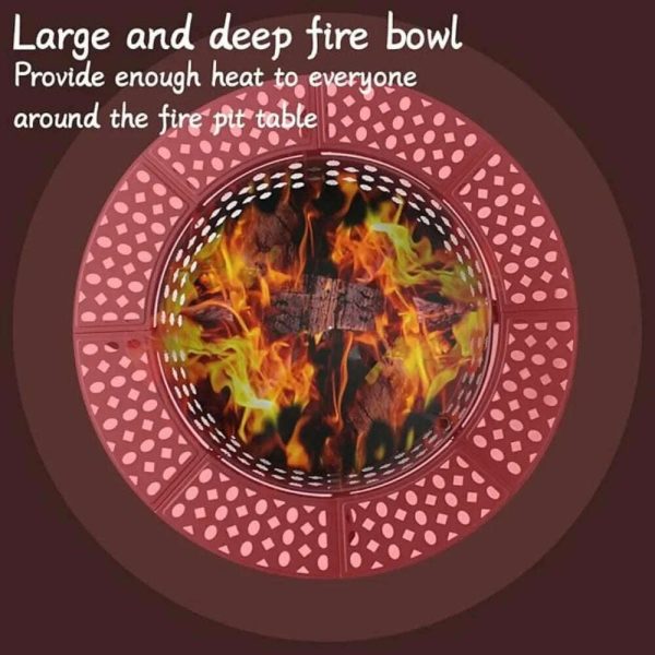36 Inch Three in One Fire Pit with 2 Grills, Outdoor Wood Burning Fire Pit with Cover, Matchstick, and Circular Waterproof Cover Hot on Sale - Image 5