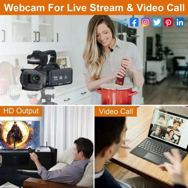 6K Professional Video Cameras for Photography 64MP Ultra HD 18X Digital Zoom Camcorders YouTube Live Streaming Vlogging Recorder Supply - Image 4