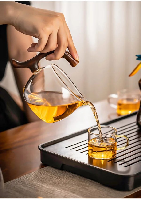 2024 New Glass Automatic Tea Set for Household Light Luxury High-end Teacup Magnetic Teapot Lazy Tea Maker Hot on Sale - Image 5
